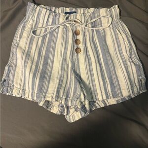 Arizona Jean Company High Waist Blue and White Striped Shorts